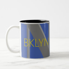 BROOKLYN NY blauw grijs blauw blauw stijlvol Tweekleurige Koffiemok