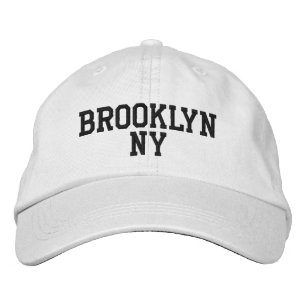 BROOKLYN NY Eenvoudig Zwart op Wit Geborduurde Pet