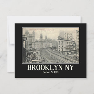 Brooklyn NY Fulton St 1910 Vintage geïnspireerd Briefkaart