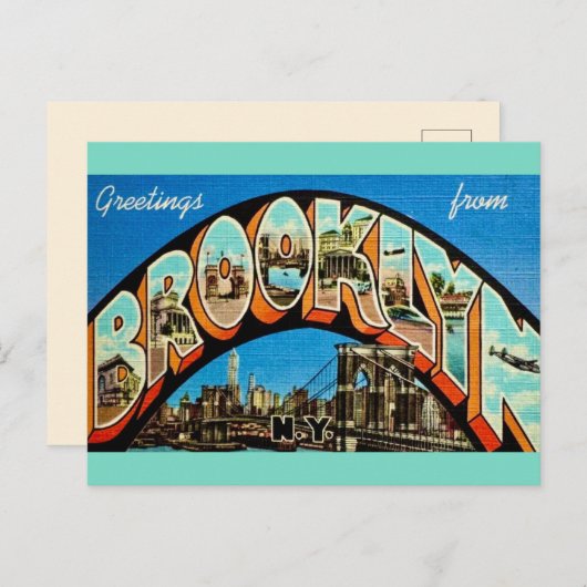 Brooklyn NY Groet Briefkaart (Voorkant / Achterkant)