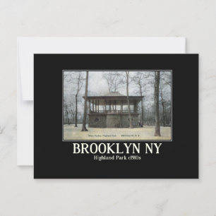 Brooklyn NY Highland Park, muziekpaviljoen, Briefkaart
