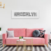 Brooklyn NY New York Word Art Canvas Afdruk (Insitu (Woonkamer))