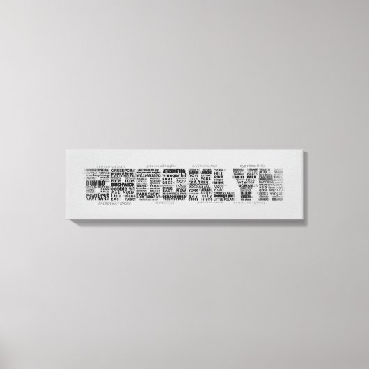 Brooklyn NY New York Word Art Canvas Afdruk (Voorkant)