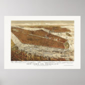 Brooklyn, NY Panoramic Map - 1877 Poster (Voorkant)