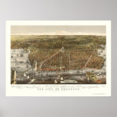 Brooklyn, NY Panoramic Map - 1879 Poster (Voorkant)