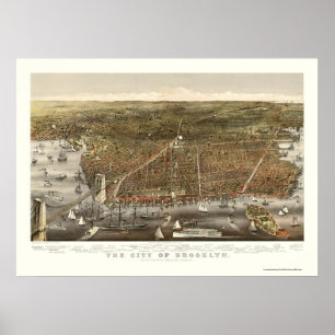 Brooklyn, NY Panoramic Map - 1879 Poster