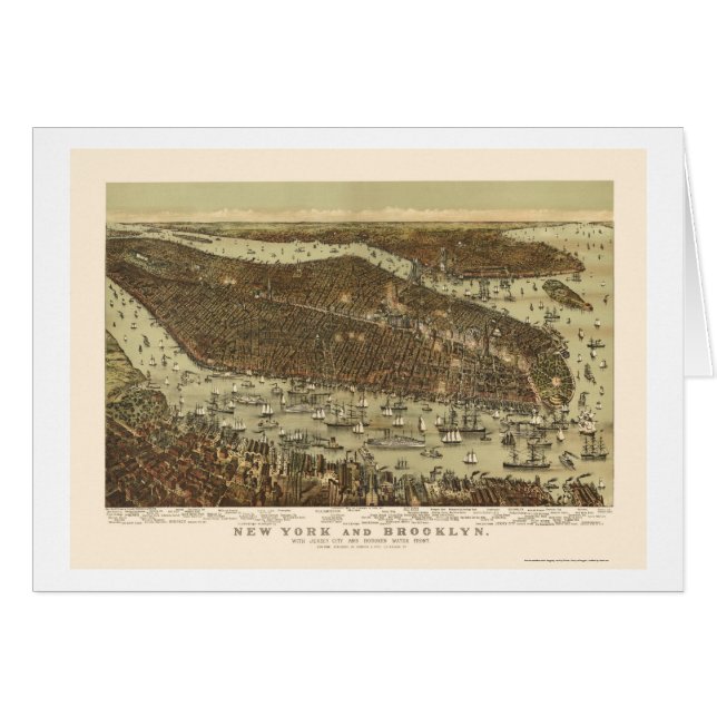 Brooklyn, NY Panoramic Map - 1892 (Voorkant Horizontaal)