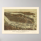 Brooklyn, NY Panoramic Map - 1892 Poster (Voorkant)