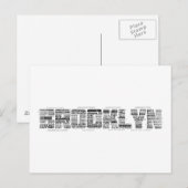 Brooklyn NY Typografiedesign Briefkaart (Voorkant / Achterkant)