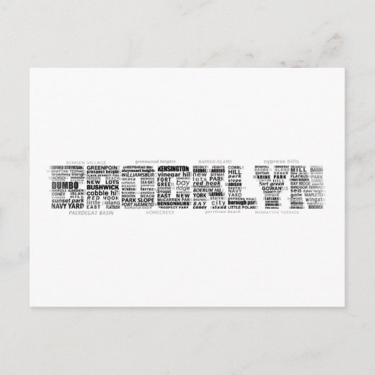 Brooklyn NY Typografiedesign Briefkaart (Voorkant)