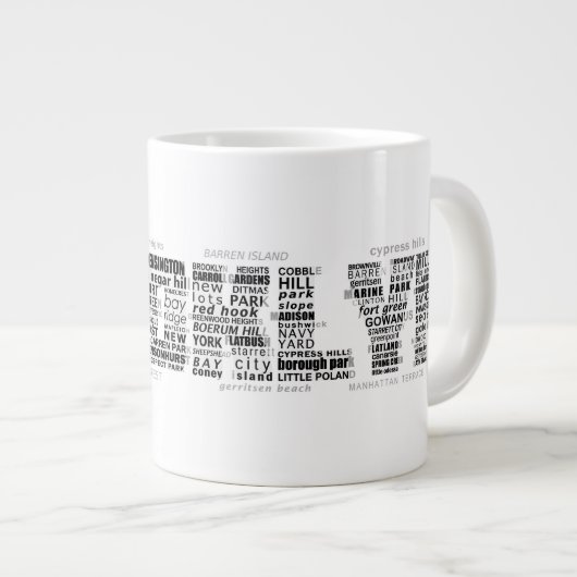 Brooklyn NY Typografiedesign Grote Koffiekop (Voorkant rechts)