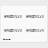 Brooklyn NY Typografiedesign Rechthoekige Sticker (Vel)