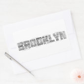 Brooklyn NY Typografiedesign Rechthoekige Sticker (Envelop)
