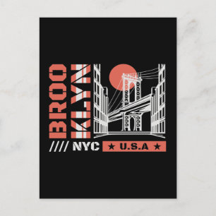 Brooklyn NYC Brug Grafisch   Stedelijk New York Briefkaart