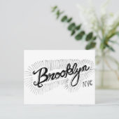Brooklyn NYC Hand getekend script Briefkaart (Staand voorkant)