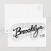 Brooklyn NYC Hand getekend script Briefkaart (Voorkant / Achterkant)