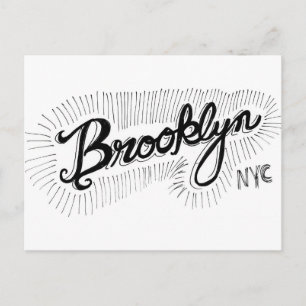 Brooklyn NYC Hand getekend script Briefkaart