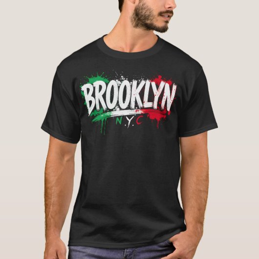Brooklyn NYC Italiaans basic T-shirt (Voorkant)