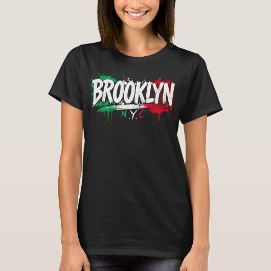 Brooklyn NYC Italiaans basic T-shirt (Voorkant)