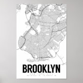 Brooklyn NYC Minimalist Map Art Poster (Voorkant)