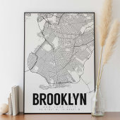 Brooklyn NYC Minimalist Map Art Poster