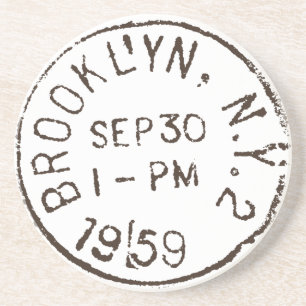 brooklyn nyc new york city trendy postage zandsteen onderzetter