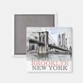 Brooklyn NYC New York Magneet (Voorkant / Achterkant)