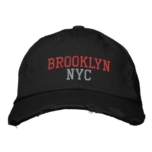 BROOKLYN NYC roze en zwart  stijl Geborduurde Pet (Voorkant)