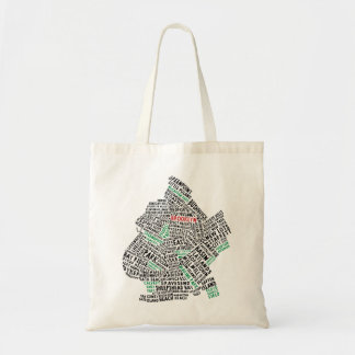 Brooklyn NYC Typografie Map Design Tote Bag