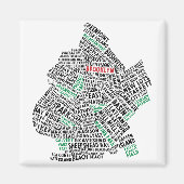 Brooklyn NYC Typografische Map Magneet (Voorkant)