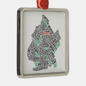 Brooklyn NYC Typografische Map Metalen Ornament (Rechts)