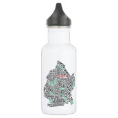 Brooklyn NYC Typography Map Bottle Waterfles (Links)