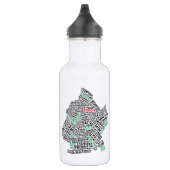 Brooklyn NYC Typography Map Bottle Waterfles (Rechts)