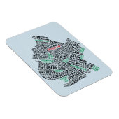 Brooklyn NYC Typography Map Magnet Magneet (Rechterzijde)