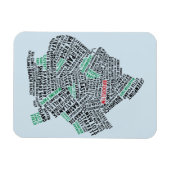 Brooklyn NYC Typography Map Magnet Magneet (Horizontaal)