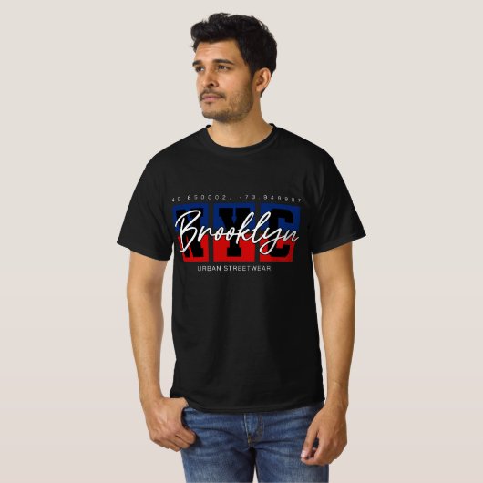 Brooklyn NYC Urbane Straatmode T-shirt (Voorkant volledig)