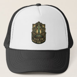 Brooklyn Nyc Vintage Sierlijk Koper En Goud Typogr Trucker Pet