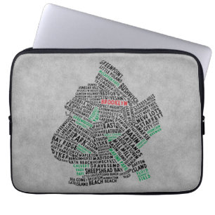 Brooklyn NYC Word Art Map Laptop Sleeve