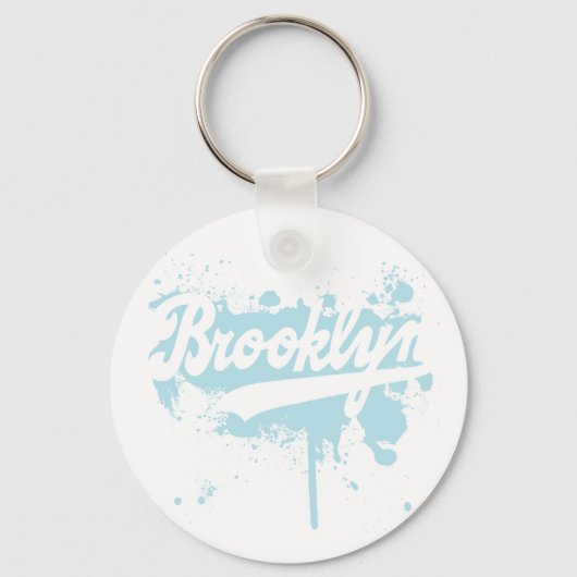 Brooklyn Painted Blue Sleutelhanger (Voorkant)