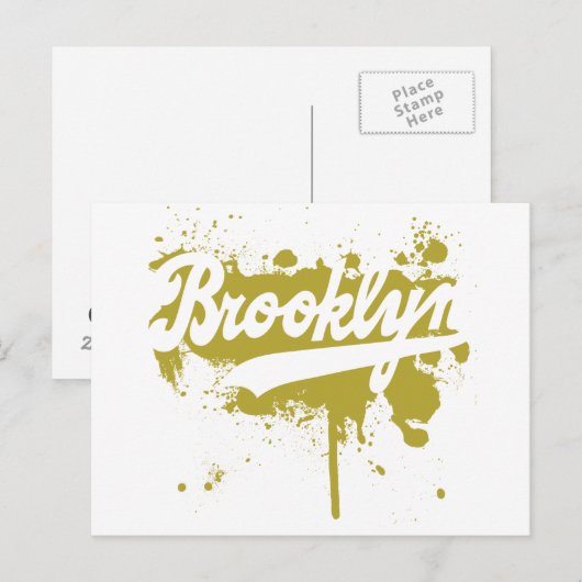 Brooklyn Painted Mustard Briefkaart (Voorkant / Achterkant)