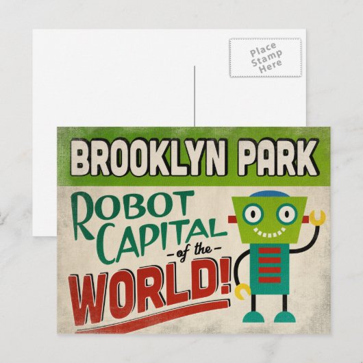 Brooklyn Park Minnesota Robot - Funny Briefkaart (Voorkant / Achterkant)