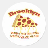 Brooklyn Pizza Ronde Sticker (Voorkant)