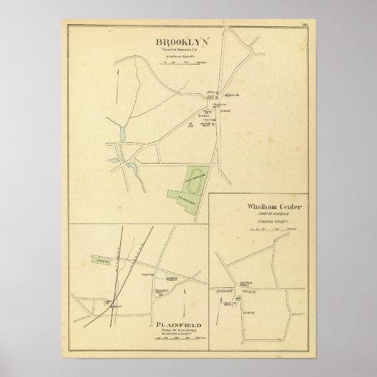 Brooklyn, Plainfield, Windham Center Poster (Voorkant)