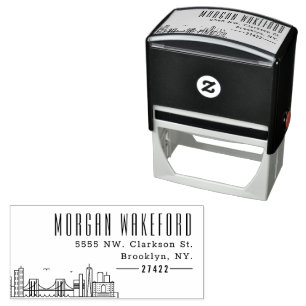 Brooklyn Resident Moderne Deco skyline Zelfinktende Stempel