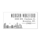 Brooklyn Resident | Moderne Deco skyline Zelfinktende Stempel (Design)