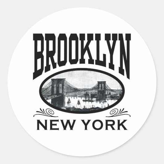 Brooklyn Ronde Sticker (Voorkant)