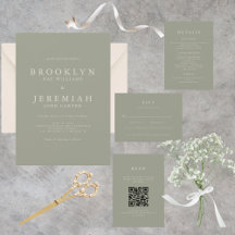 BROOKLYN Sage Modern Wedding Invitation