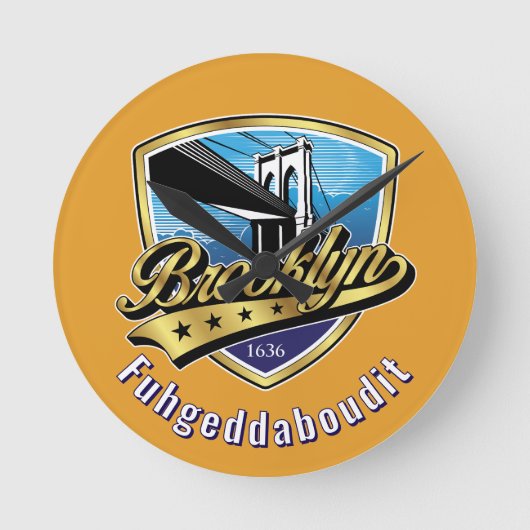  Brooklyn Schild en Swoosh Design Ronde Klok (Voorkant)