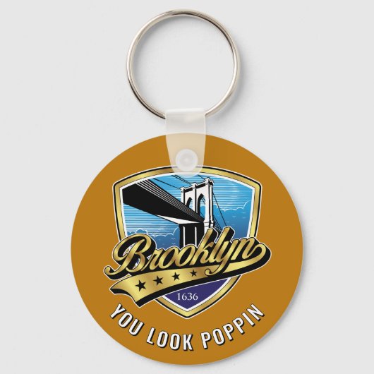 Brooklyn Schild en Swoosh Ontwerp Sleutelhanger (Achterkant)