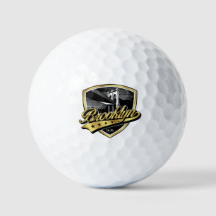 Brooklyn Schild Logo Ontwerp Golfballen